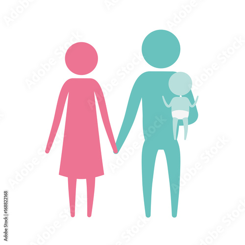 Wallpaper Mural color silhouette set pictogram parents with a little boy carrying vector illustration Torontodigital.ca