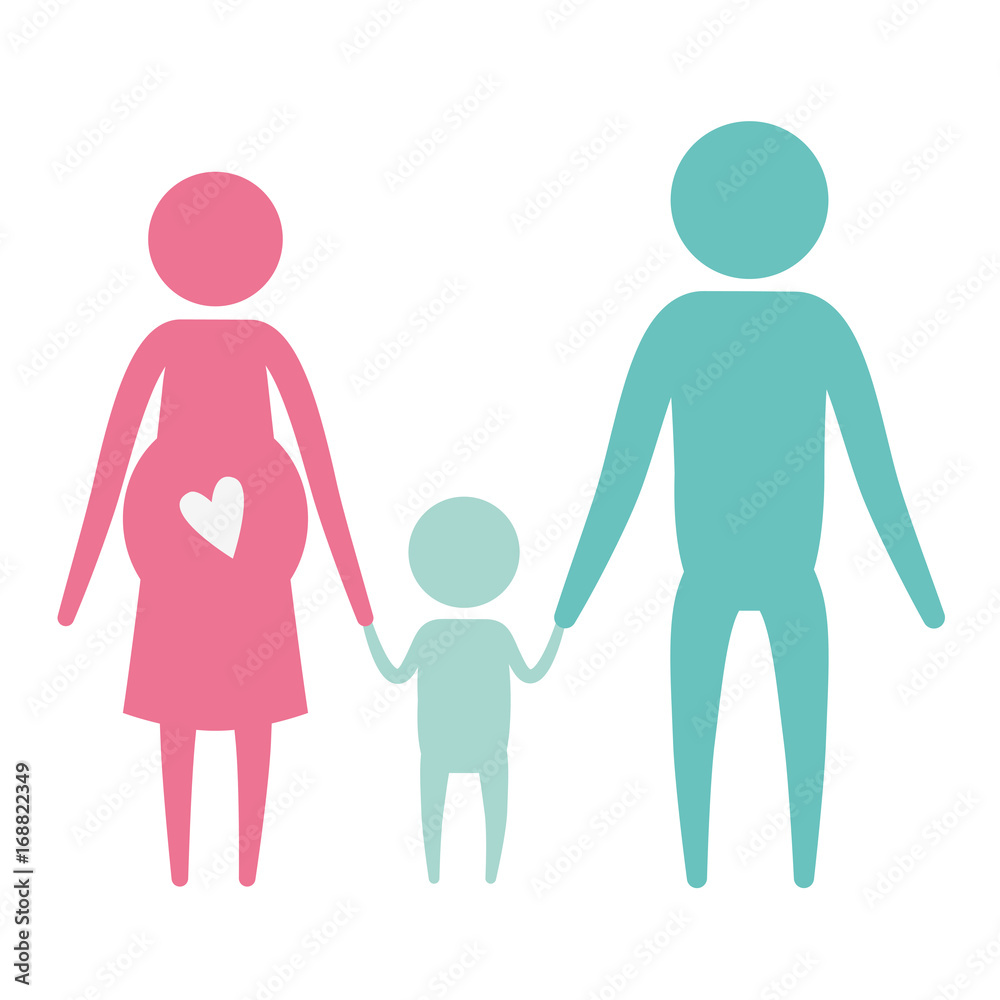 color silhouette set pictogram parents with mother pregnancy and little boy holding hands vector illustration color silhouette set pictogram parents with mother pregnancy and little boy holding hands vector illustration
