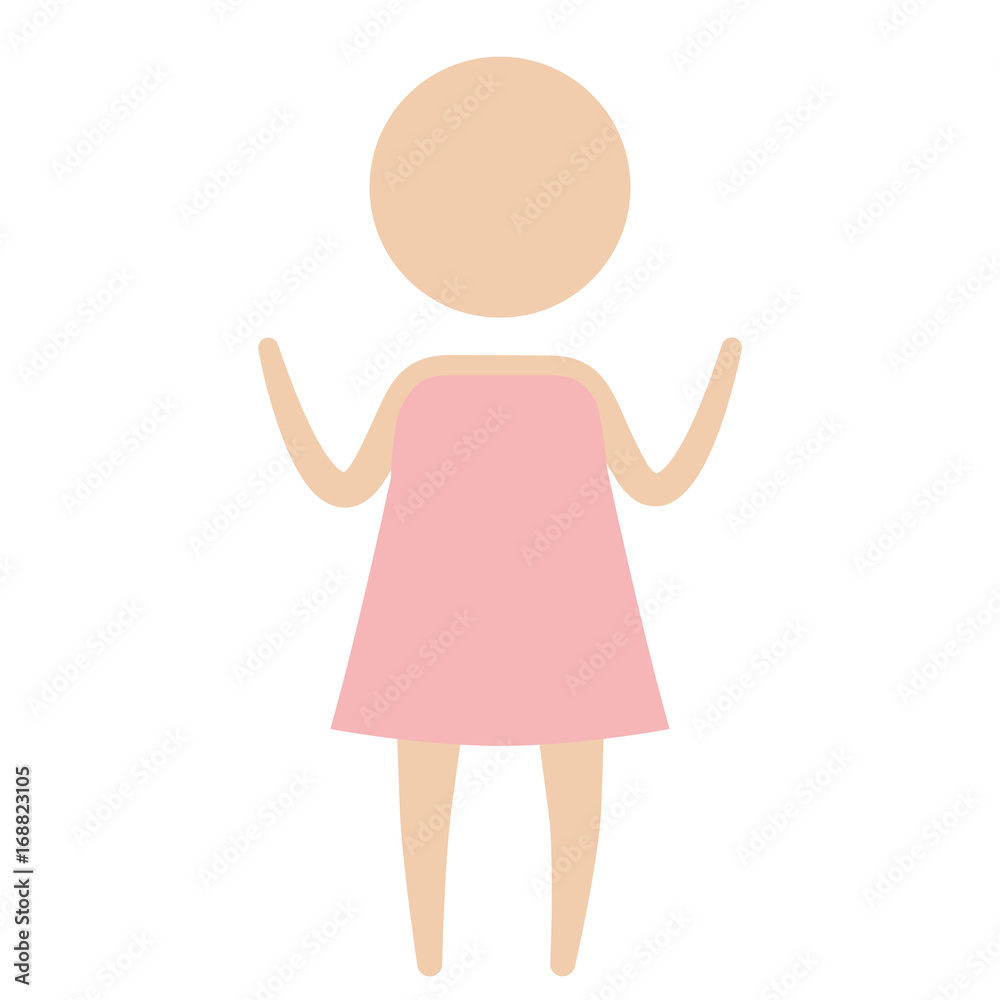 color pictogram silhouette girl in dress with hands up vector illustration color pictogram silhouette girl in dress with hands up vector illustration