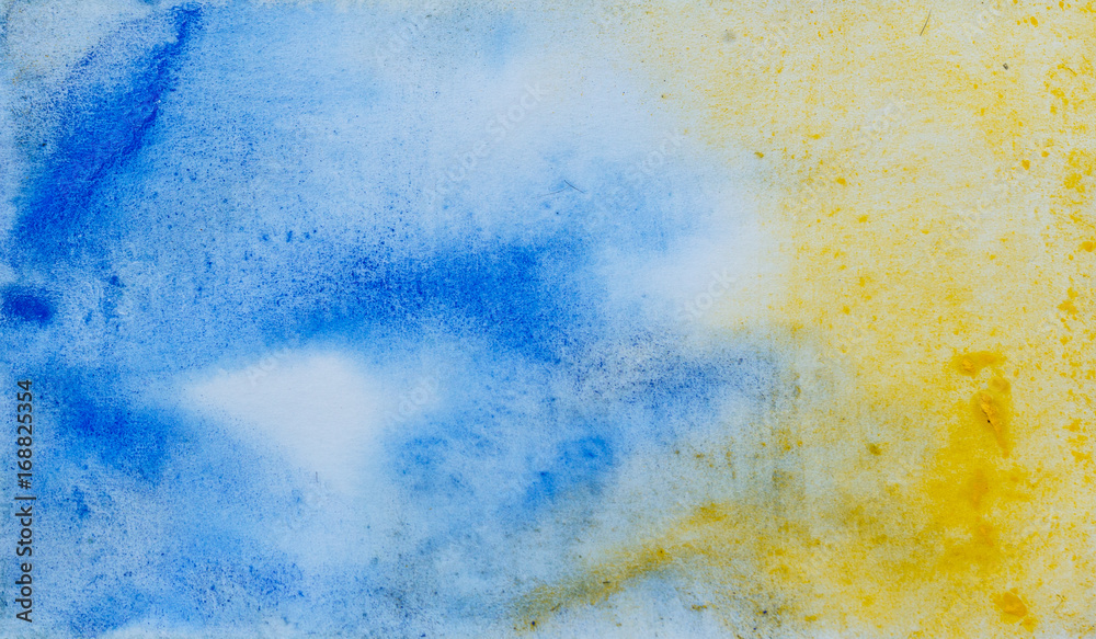 Watercolor abstraction yellow blue
