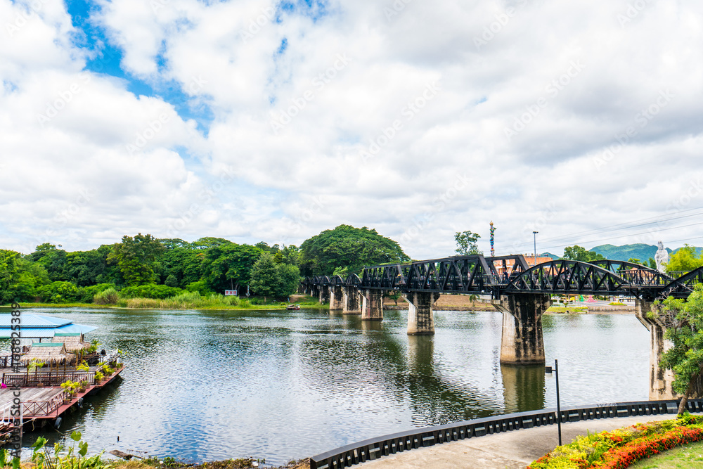 Fototapeta premium Bridge on river kwai, Death railway at Kanchanaburi, Thailand