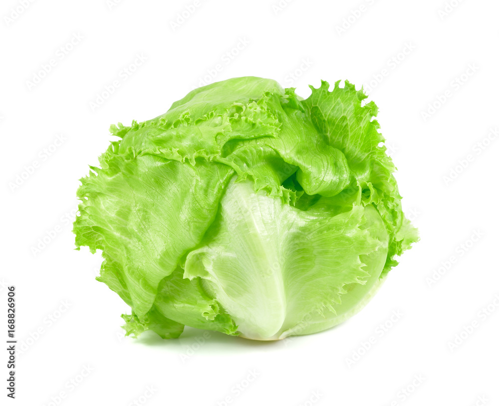 green Iceberg lettuce on white background, Fresh cabbage isolated, baby cos green Iceberg lettuce on white background, Fresh cabbage isolated, baby cos