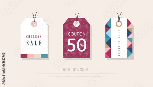 Autumn concept tag set