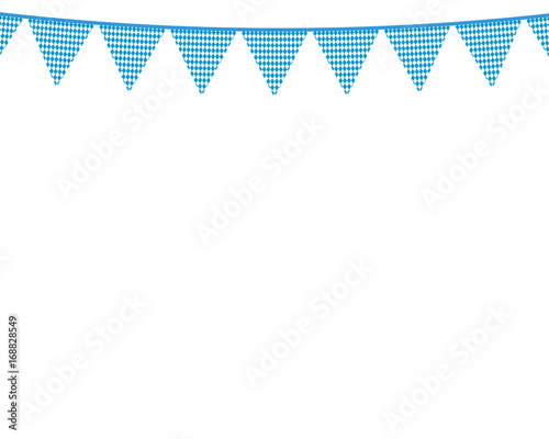 Flags hanging colors of the Bavarian Flag