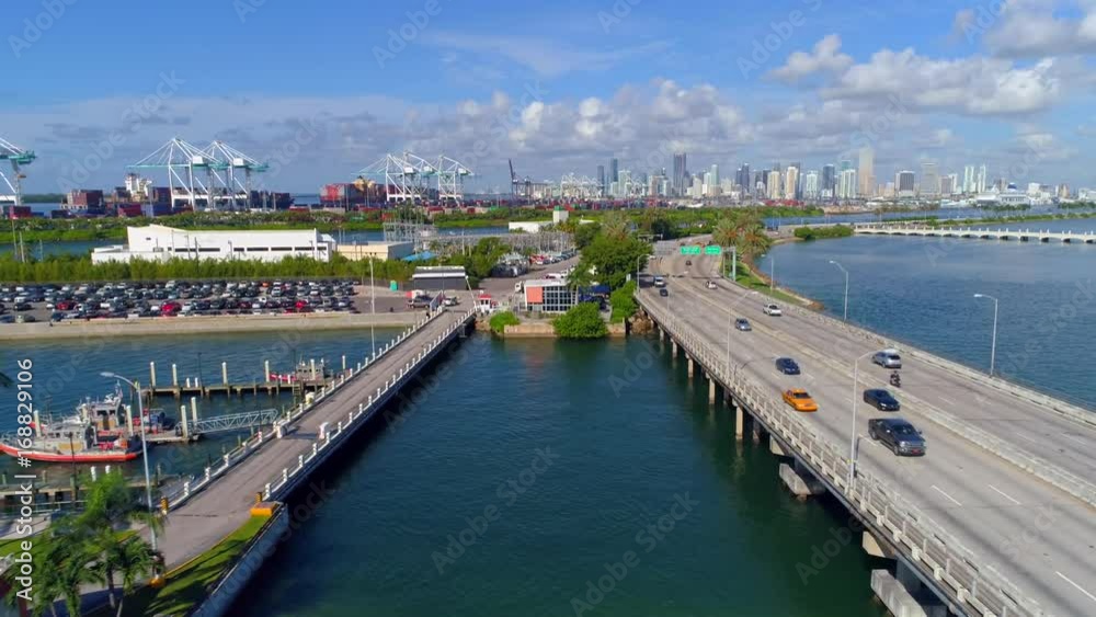 Aerial Miami Beach Terminal Island 4k Aerial Miami Beach Terminal Island 4k