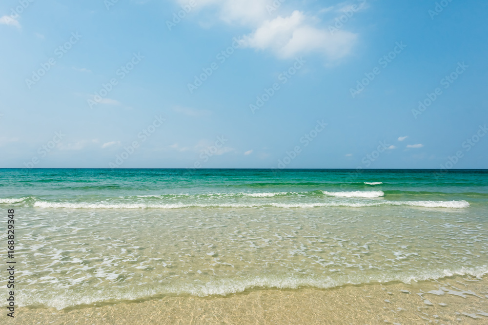 Beautiful gentle wave at the shallow beach
