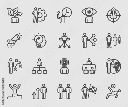 Business human concept line icon
