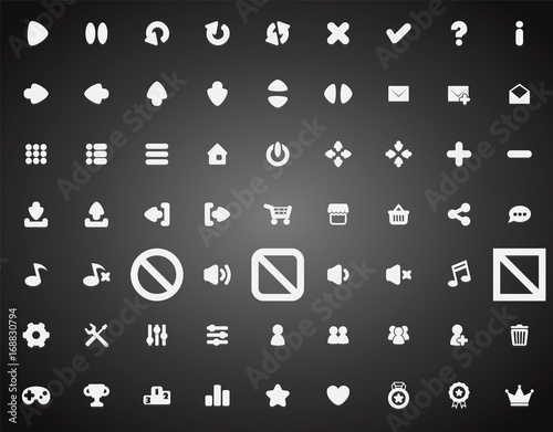 Set of flat game icons in cartoon style
