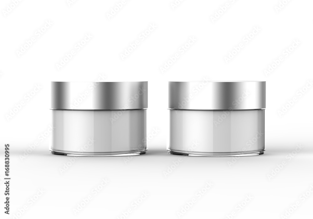 Cosmetic Cream Jar Isolated On White Background, Skin Care Product Package, 3D illustration. Cosmetic Cream Jar Isolated On White Background, Skin Care Product Package, 3D illustration.