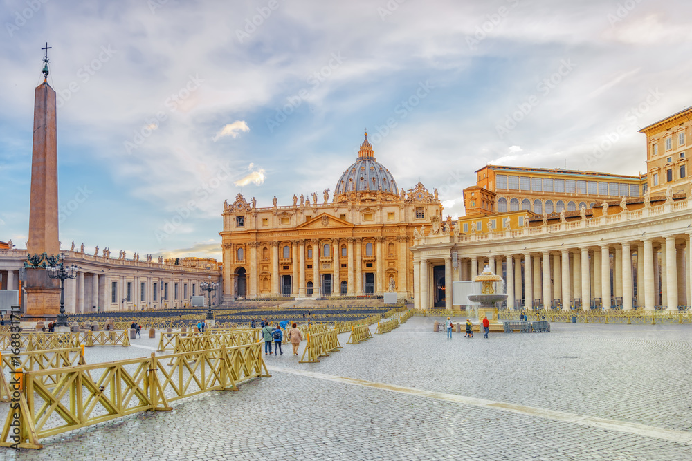 St. Peter's Square and St. Peter's Basilica, Vatican City, Italy.