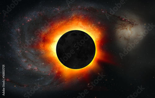 Solar Eclipse  Elements of this image furnished by NASA  