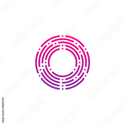 Letter O with Dots and Lines logotype,Fast Speed, Delivery, Digital and Technology for your Corporate identity