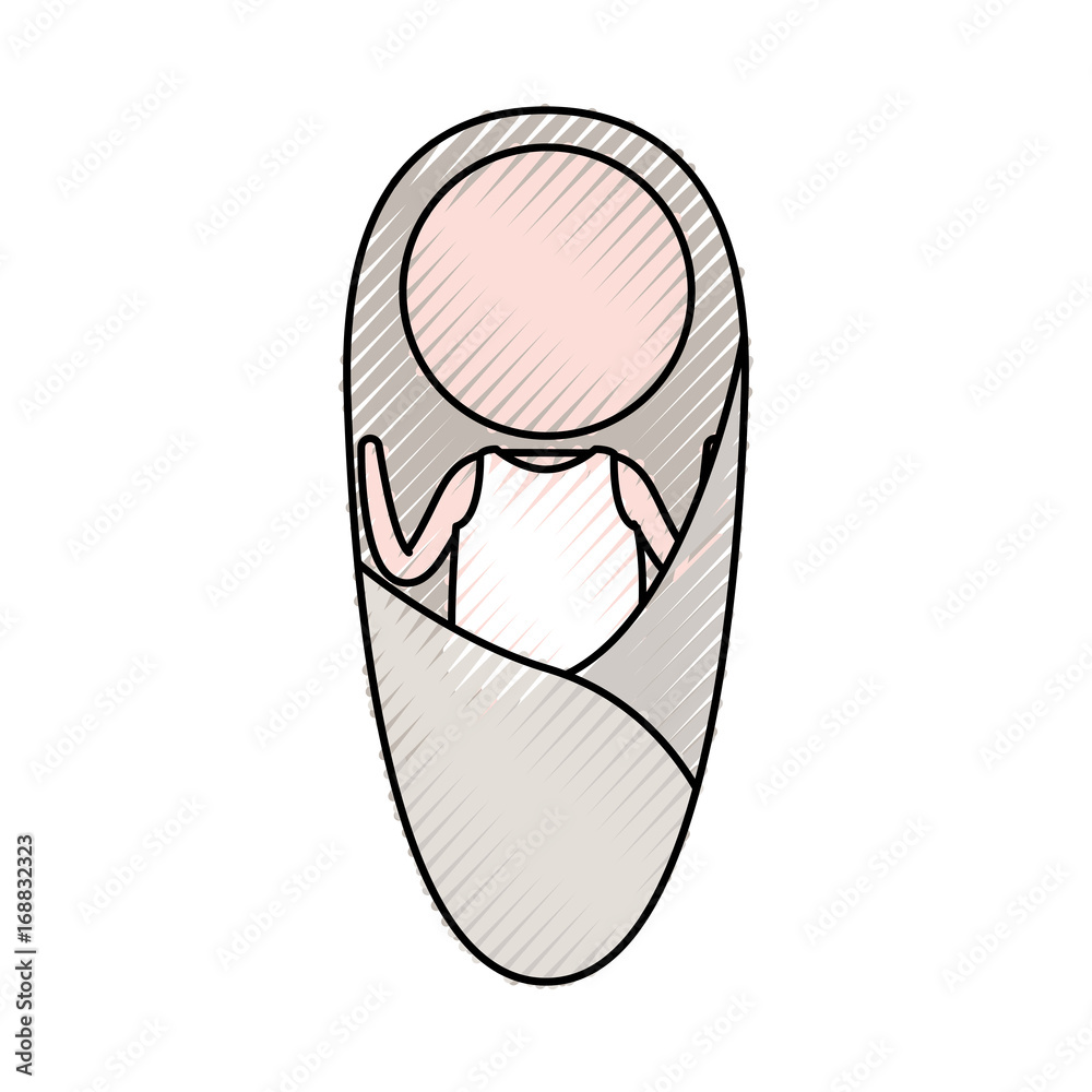 How To Draw A Baby Wrapped In A Blanket Step By Step