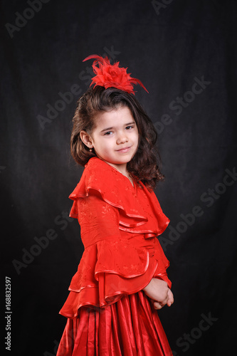 Girl in red dress