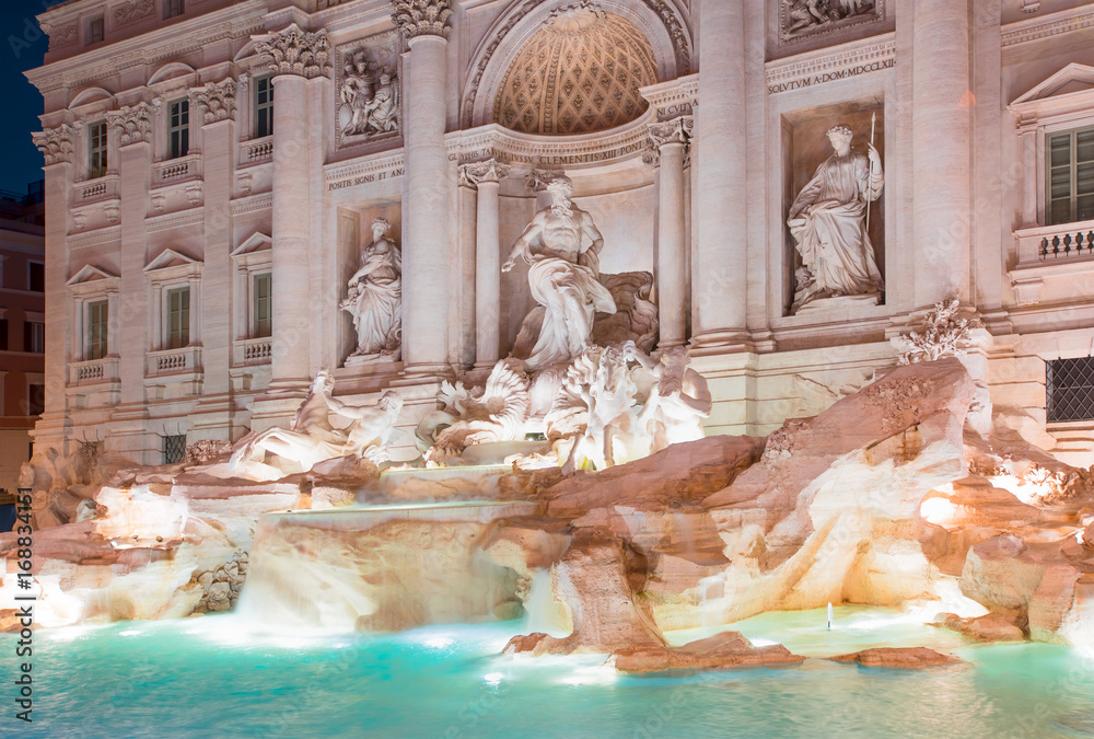 Rome Trevi Fountain (Fontana di Trevi) in Rome, Italy. Trevi is most famous fountain in Rome Rome Trevi Fountain (Fontana di Trevi) in Rome, Italy. Trevi is most famous fountain in Rome