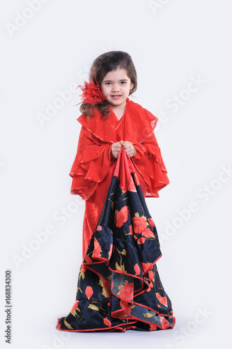 Little girl in red dress