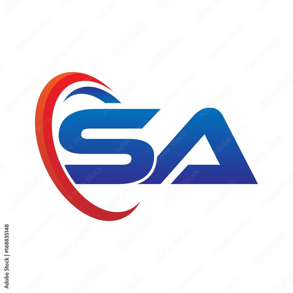 dynamic vector initial letters logo sa with circle swoosh red blue dynamic vector initial letters logo sa with circle swoosh red blue