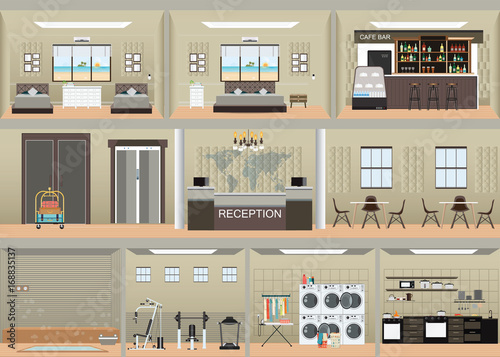 Hotel interior set .