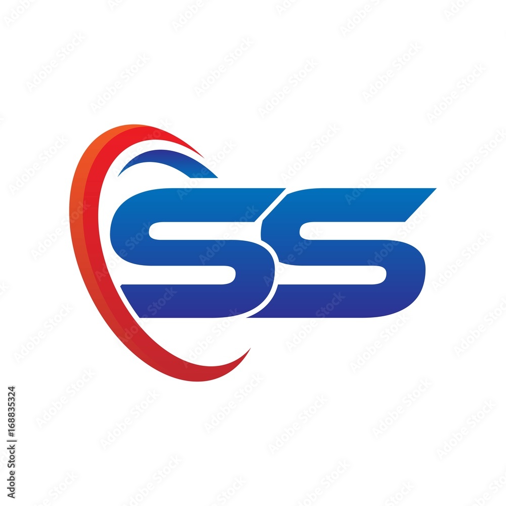 dynamic vector initial letters logo ss with circle swoosh red blue dynamic vector initial letters logo ss with circle swoosh red blue