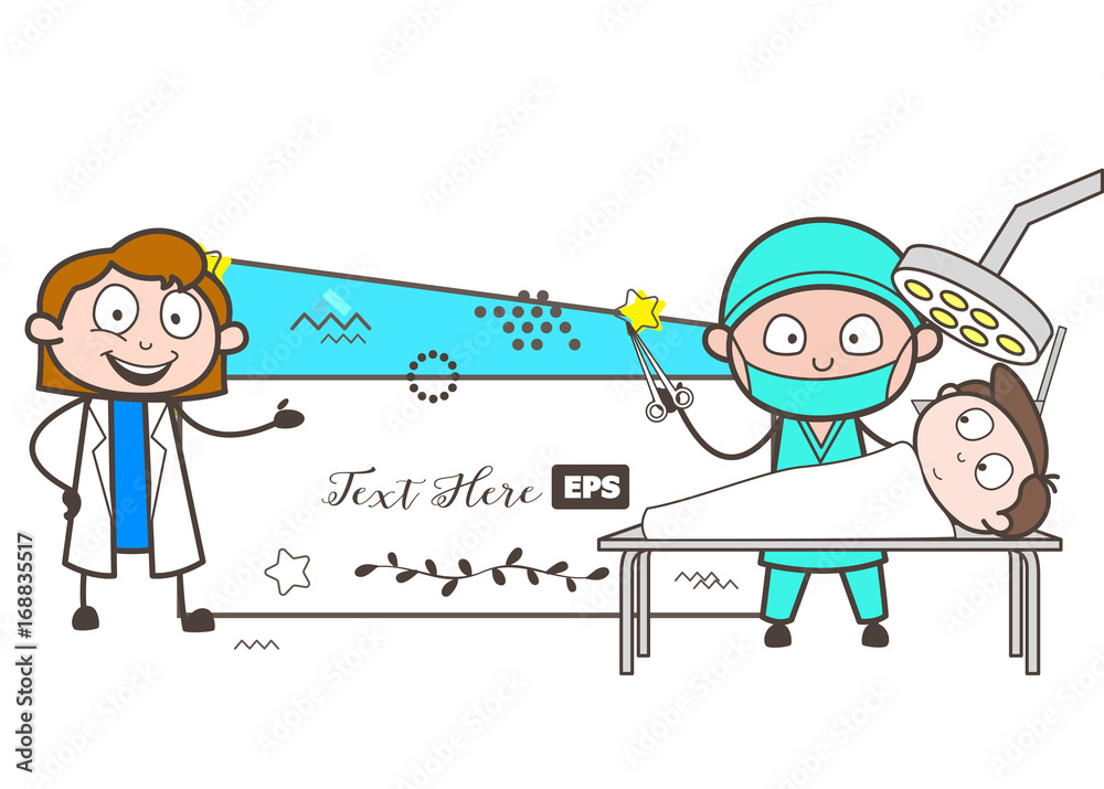 Cartoon Female Doctor Presenting How to Do Operation Vector Concept Cartoon Female Doctor Presenting How to Do Operation Vector Concept