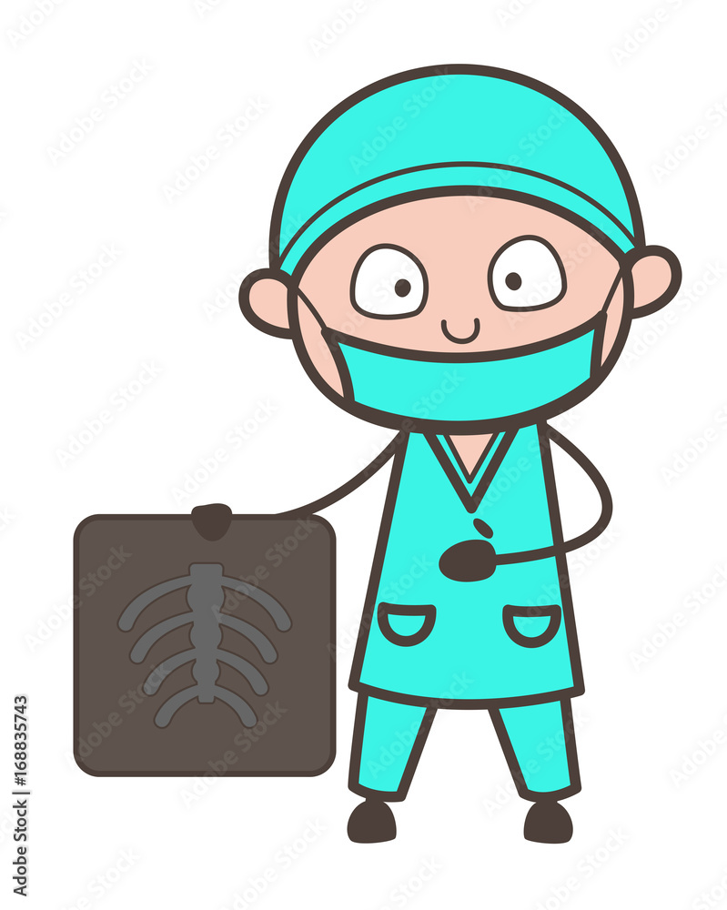 Cartoon Orthopedic Doctor Showing X-ray Report Vector Illustration Cartoon Orthopedic Doctor Showing X-ray Report Vector Illustration