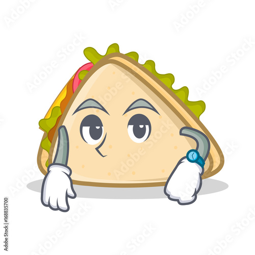 Waiting sandwich character cartoon style