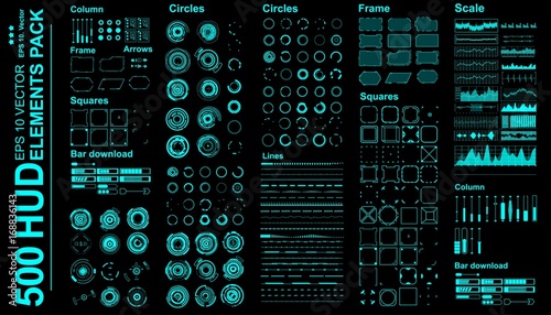 Futuristic virtual graphic touch user interface, HUD