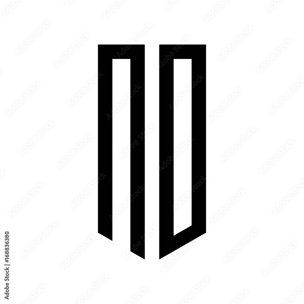 initial letters logo no black monogram pentagon shield shape