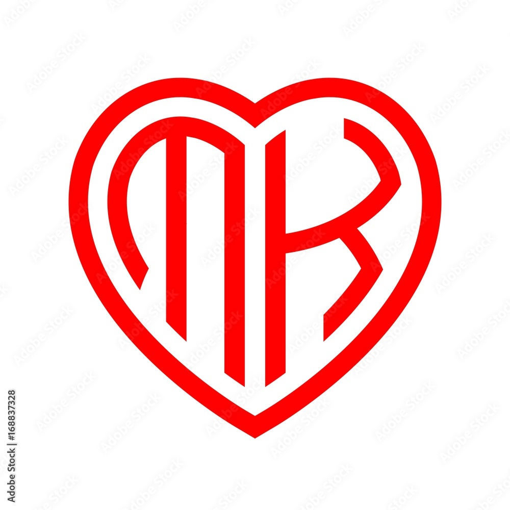 initial letters logo mk red monogram heart love shape initial letters logo mk red monogram heart love shape