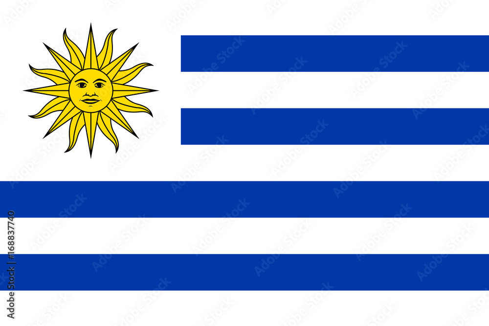 Fototapeta premium Vector image of Uruguay Flag