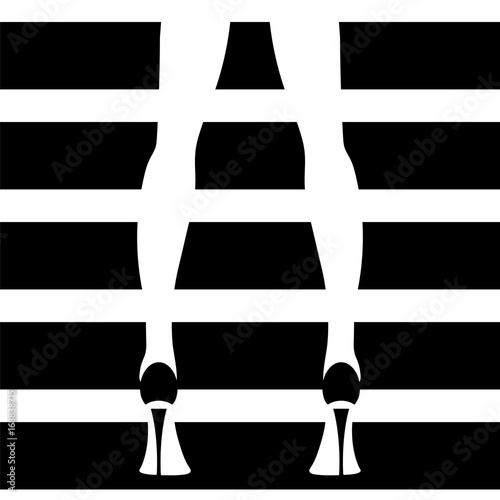 fashion model black and white stripes