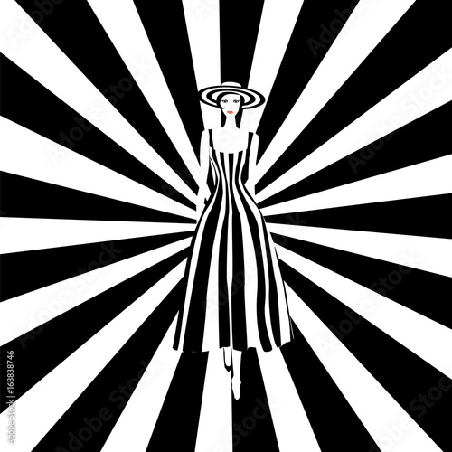 fashion model black and white stripes