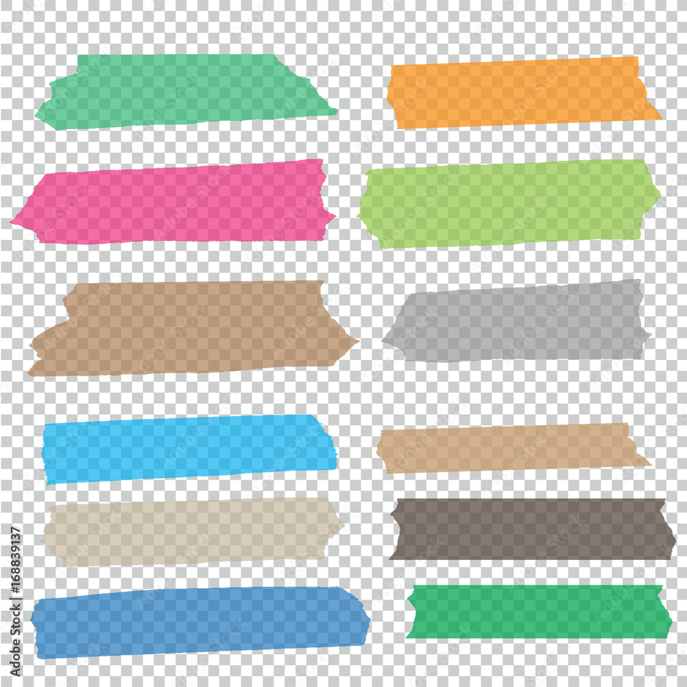 Fototapeta premium Collection of adhesive tape pieces vector set