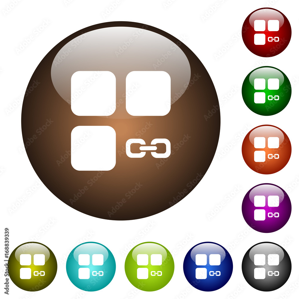 Link component color glass buttons Link component color glass buttons