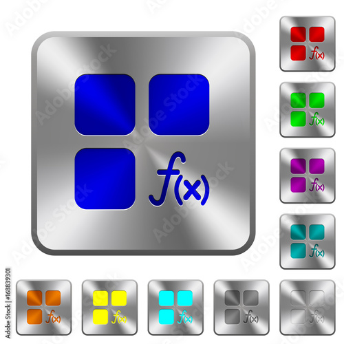 Component functions rounded square steel buttons
