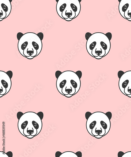Fototapeta Naklejka Na Ścianę i Meble -  Panda on pink background