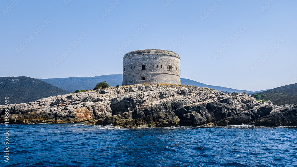 Fort Arza on Lustica Peninsula.  Boka-Kotor Bay. Montenegro.
