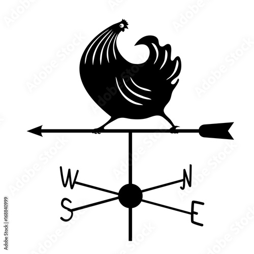 Weathervane - Black running rooster1.