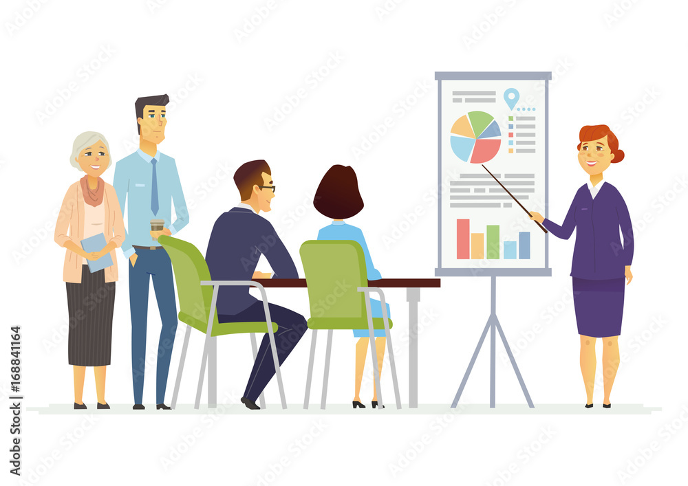 Business Meeting - modern vector cartoon characters illustration Business Meeting - modern vector cartoon characters illustration