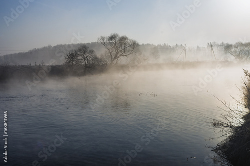 fog over river in morning