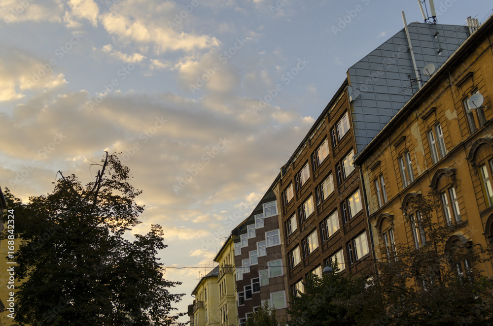 scenic landscape of Budapest from a flat scenic landscape of Budapest from a flat