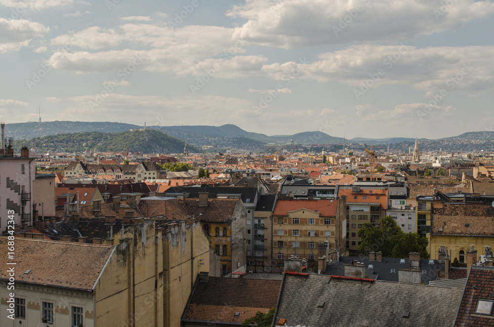 scenic landscape of Budapest from a flat