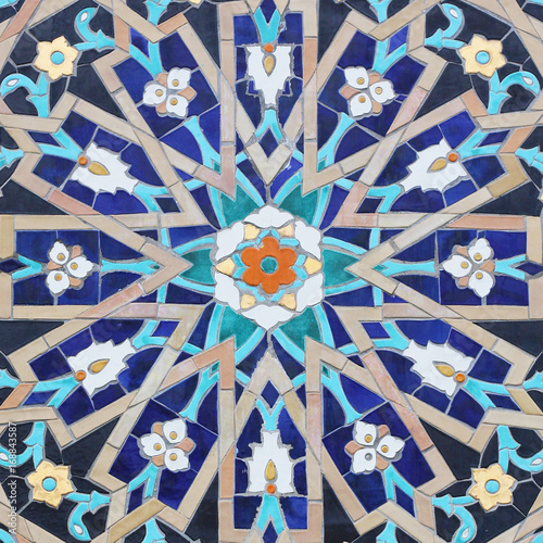 Muslim ornament on mosque ceramic surface. 