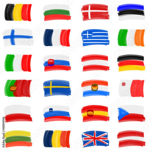 Flaggen Europa Zeichnung