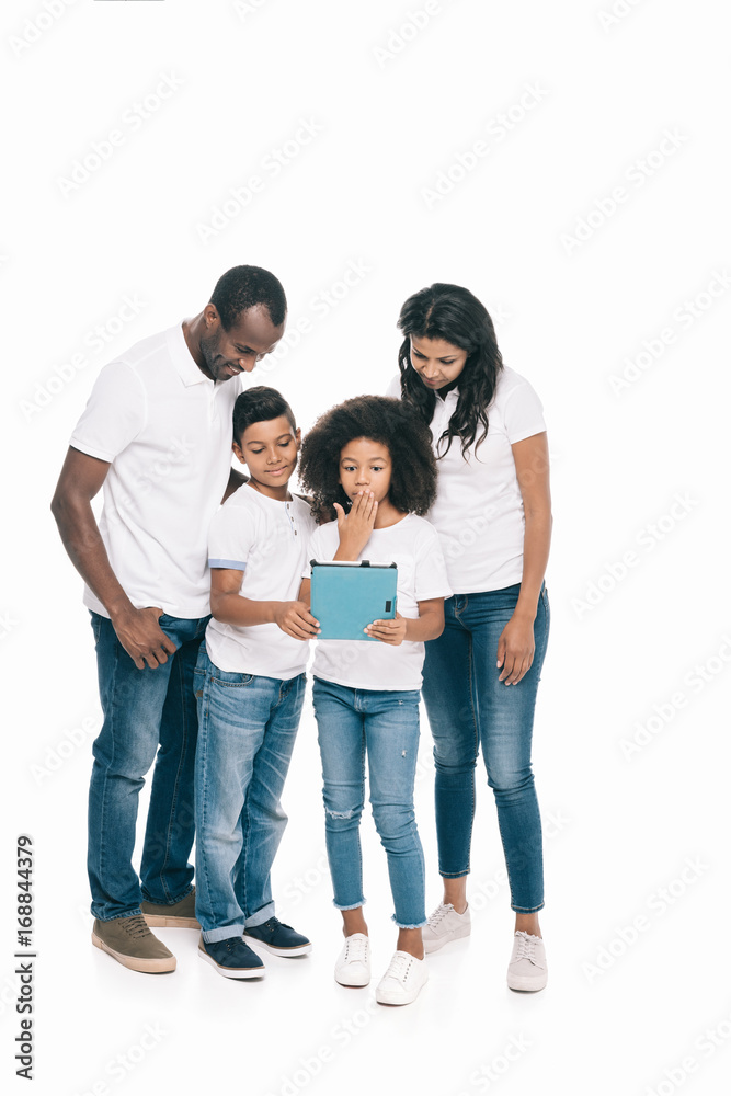 african american family with digital tablet african american family with digital tablet