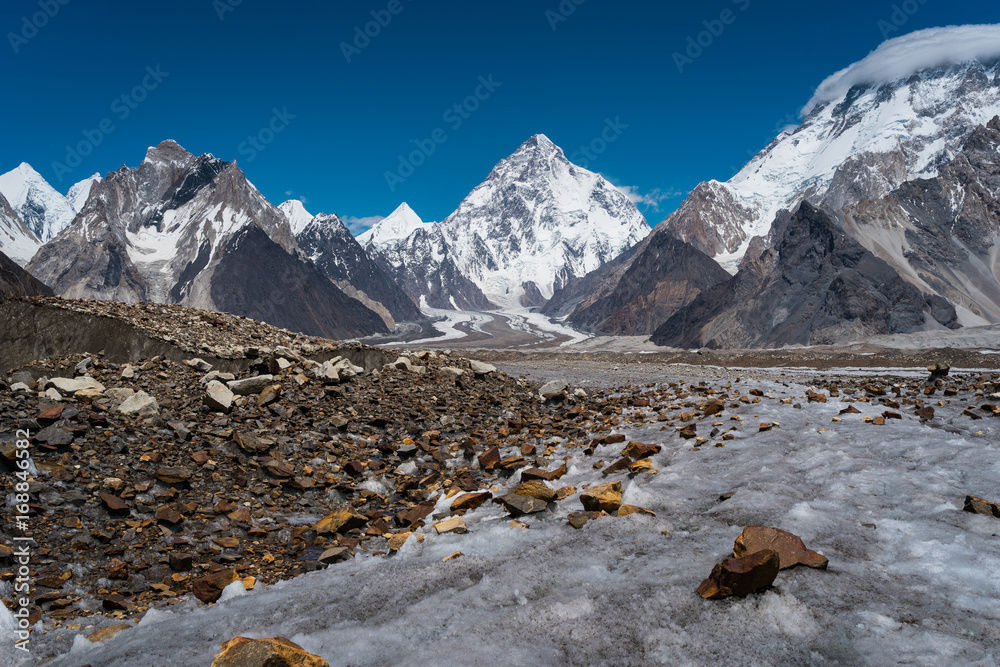 Fototapeta premium K2 mountain peak, second gifhest peak in the world, Karakorum, Pakistan