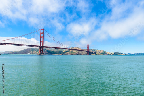 Golden Gate Bridge in San Francisco - Viewpoint from Torpedo Wharf, California, USA