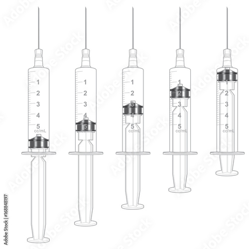 vector empty and full syringe isolated on white background - realistic