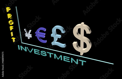 График инвестиции прибыль из символов валют 3д