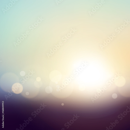 Sky & Sun. Realistic Blur Design. Abstract Shining Background. Vector illustration